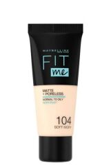 MAYBELLINE NEW YORK FIT ME MATTE + PORELESS FONDÖTEN SOFT IVORY 104