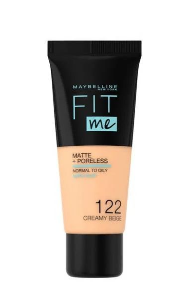 MAYBELLINE NEW YORK FIT ME MATTE + PORELESS FONDÖTEN CREAMY BEIGE 122